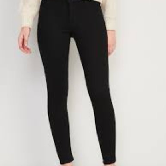 Old Navy Denim - Old Navy Womens Mid Rise Rockstar Super Skinny Jeans Black Size 26-Plus 48X30